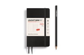 LEUCHTTURM WEEKLY PLANNER 2025 & NB A6 SC 12 MONTHS BLACK 370760